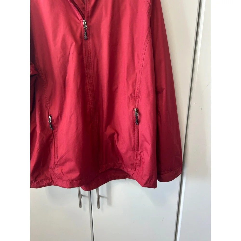 Cold Storage Foul Weather Gear Red Hooded Windbreaker Jacket Mens Large Mesh Lin